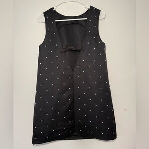 H&M Black Satin Dress with Bow Detail